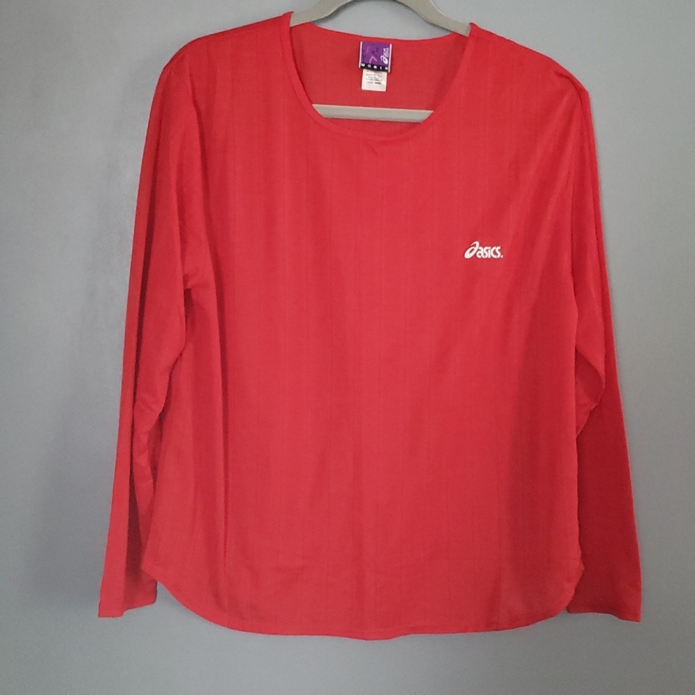 Asics red long sleeve shirt